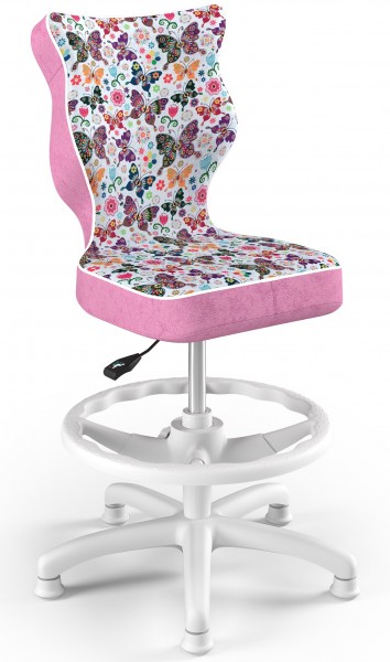 Krzesło dziecięce z wzorami i podnóżkiem Petit White rozmiar 3 (119-142 cm)