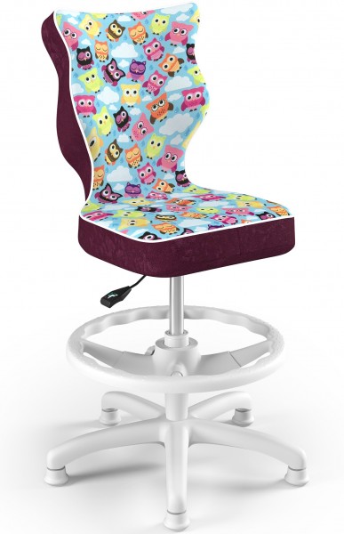 Krzesło dziecięce z wzorami i podnóżkiem Petit White rozmiar 3 (119-142 cm)