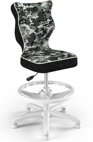 Krzesło dziecięce z wzorami i podnóżkiem Petit White rozmiar 3 (119-142 cm)