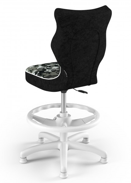 Krzesło dziecięce z wzorami i podnóżkiem Petit White rozmiar 3 (119-142 cm)