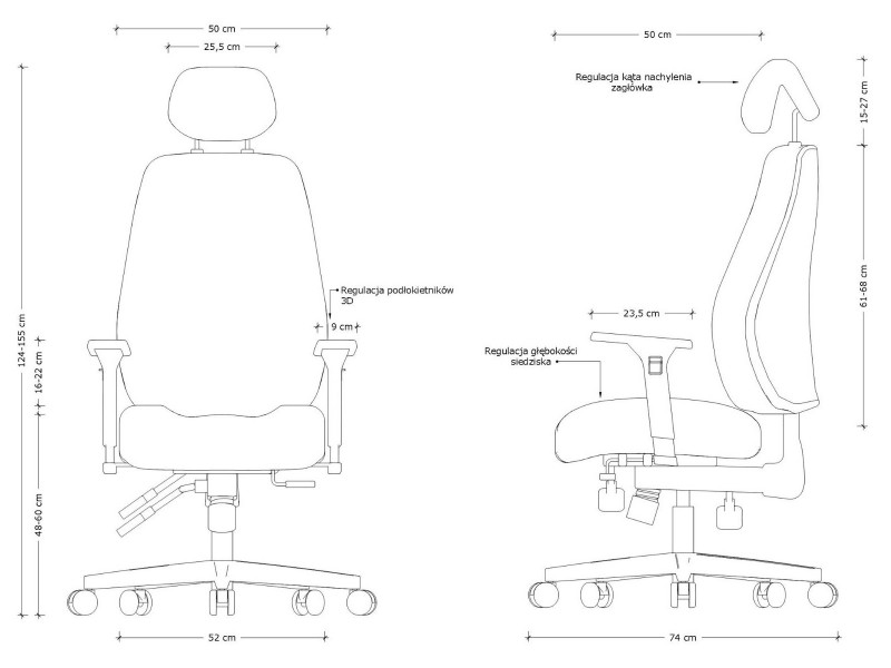 Ergonomiczny fotel biurowy do pracy 24/7 Ultima, zgodny z normą BHP