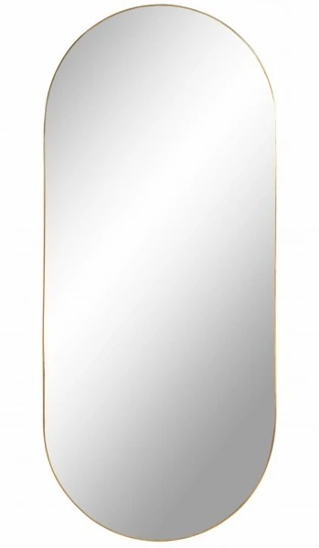 Owalne lustro wiszące w złotej ramie Jersey
