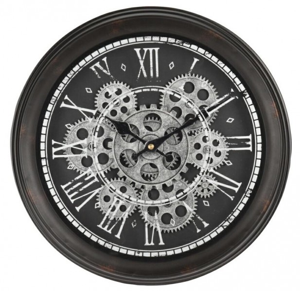 Okrągły zegar ścienny w stylu industrialnym Romain