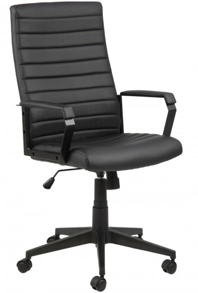 Czarne krzesło do biura z ekoskóry Charles