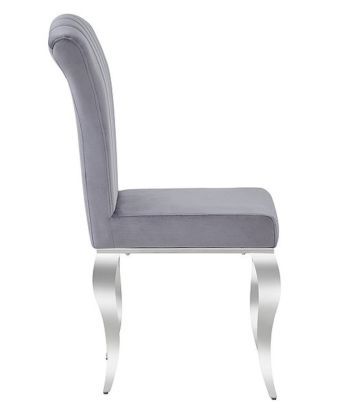 Aksamitne krzesło do jadalni na srebrnych nogach Prince Velvet Signal
