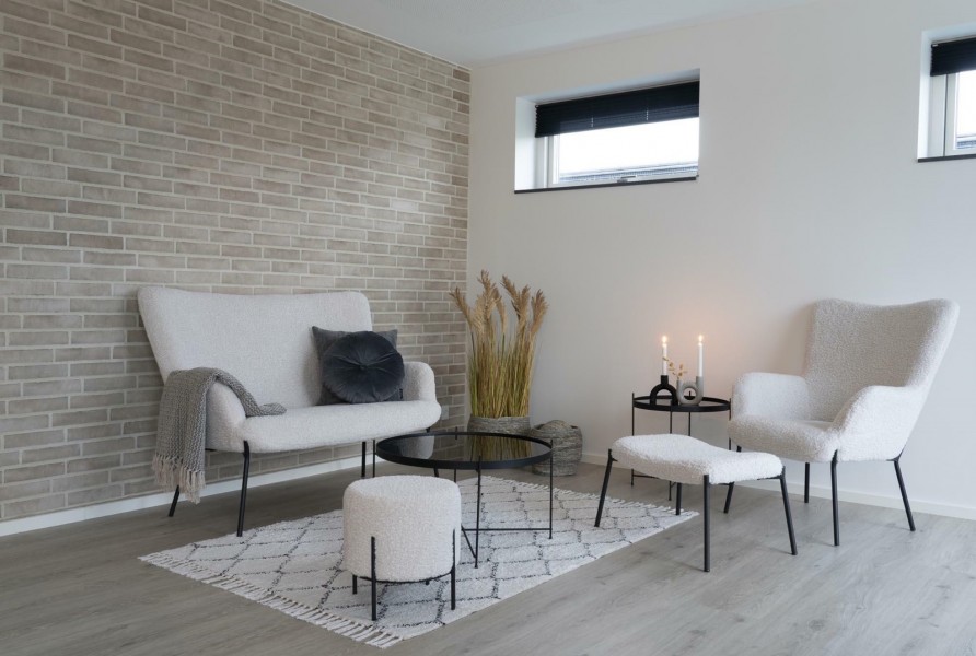 Fotel wypoczynkowy z tkaniny baranek Glasgow