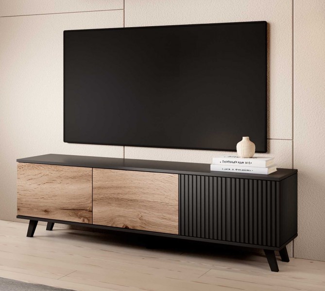 Stolik pod telewizor z ryflowanym frontem Random RTV-1