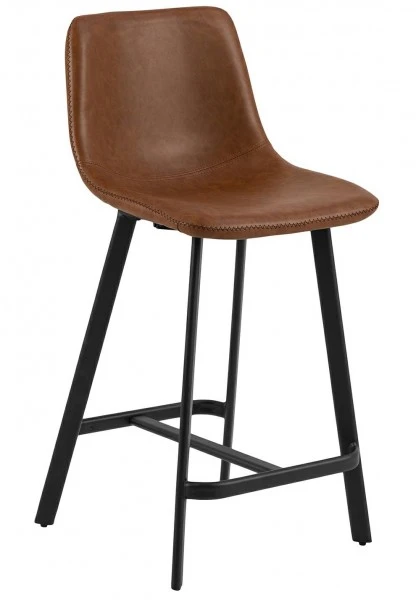 Stołek barowy z ekoskóry Oregon Low PU brandy