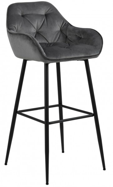Wysokie krzesło barowe z tkaniny aksamitnej Brooke VIC Actona