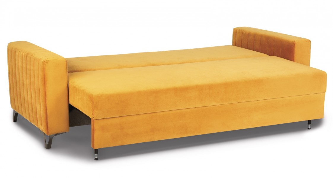 Rozkładana sofa do salonu z tkaniny velvet Salma