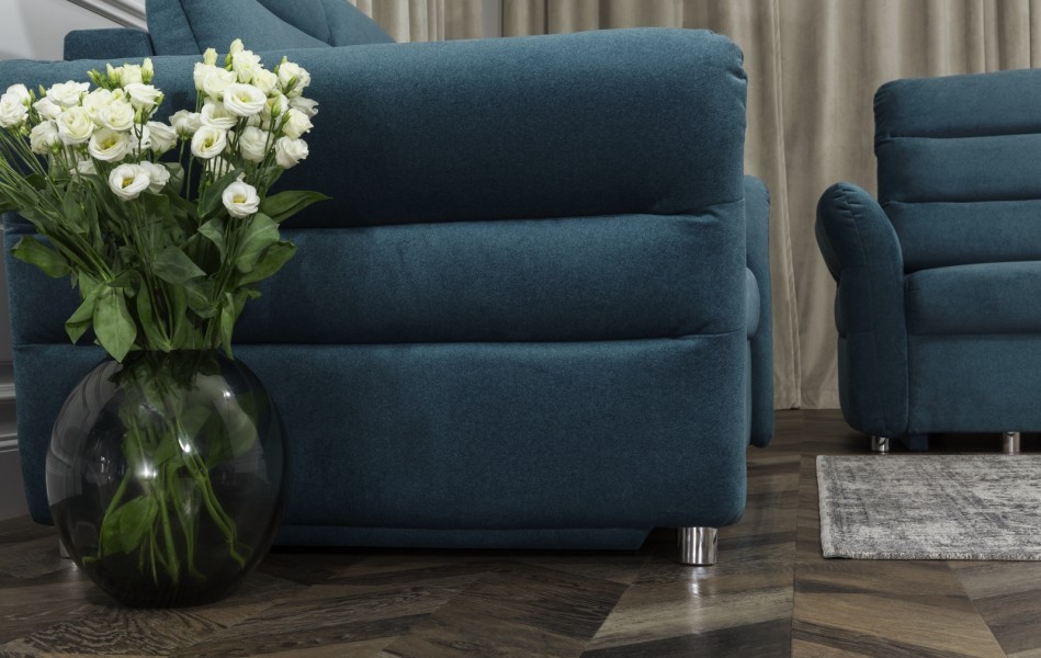 Rozkładana sofa pokojowa z regulowanymi zagłówkami Grandera 3 os.