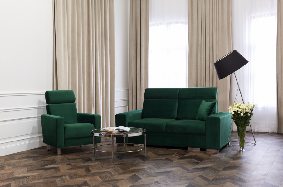 Fotel wypoczynkowy z ruchomym zagłówkiem Swing