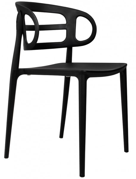 Czarne krzesło z plastiku do jadalni i kawiarni Marcus