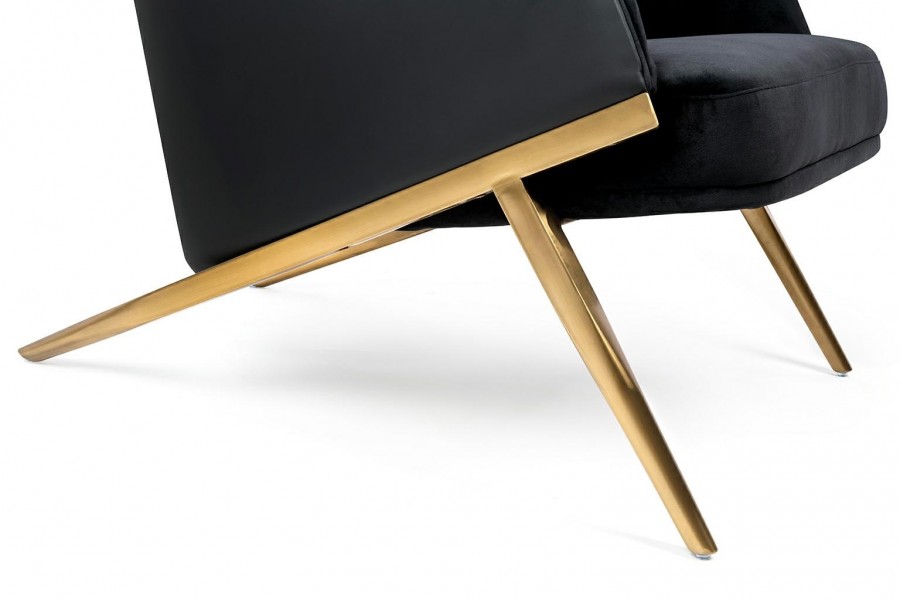 Welurowy fotel wypoczynkowy w stylu glamour Hampton Velvet