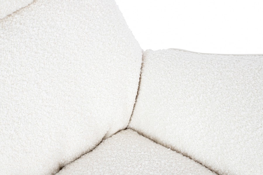Fotel bujany z pluszową poduszką Otilia Teddy biały