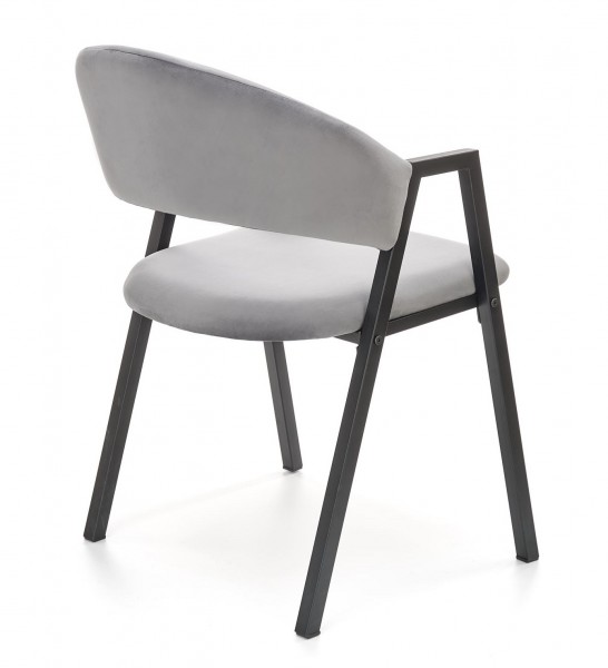 Velvetowe krzesło z podłokietnikami K473