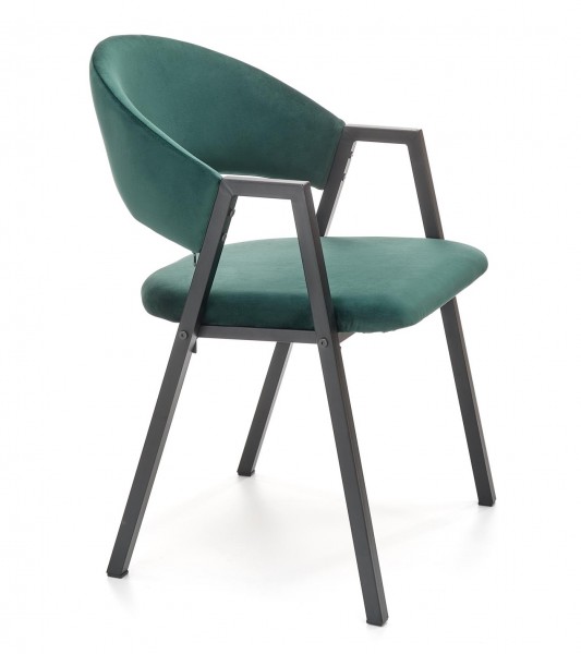 Velvetowe krzesło z podłokietnikami K473