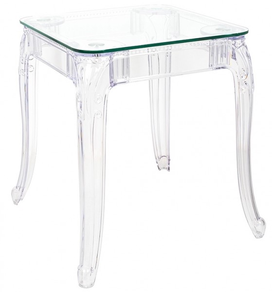 Transparentny stół do jadalni ze szklanym blatem King 60
