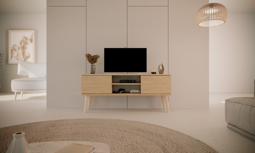 Szafka RTV w stylu skandynawskim Toronto 120 dąb artisan