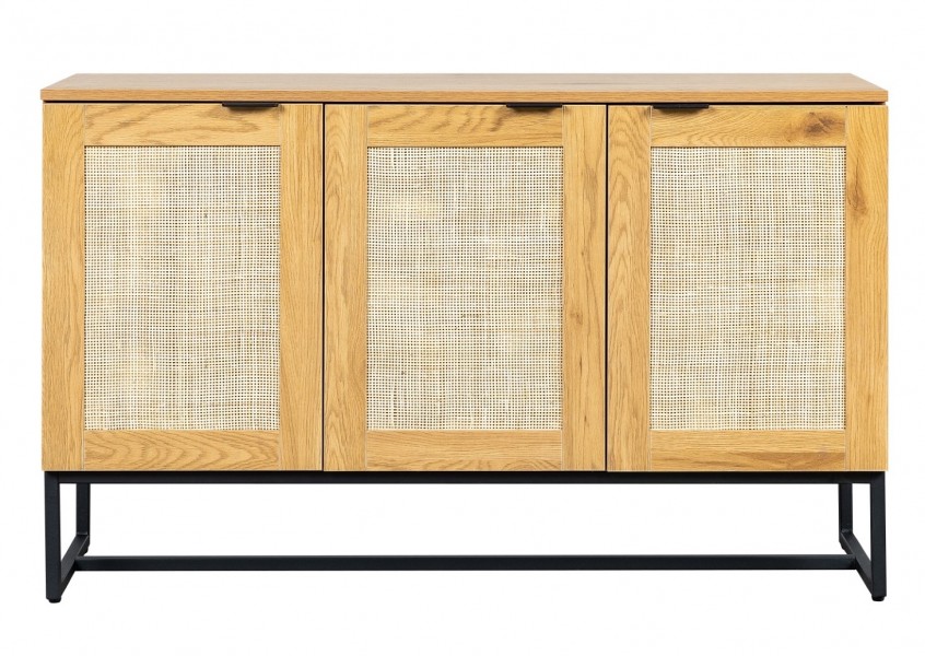Boho komoda do salonu Capri z naturalnym rattanem