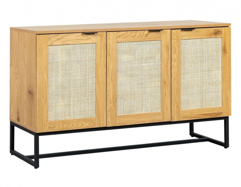 Boho komoda do salonu Capri z naturalnym rattanem