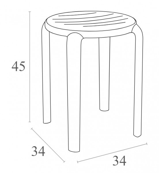 Plastikowy taboret do domu i kawiarni Tom Bar 45