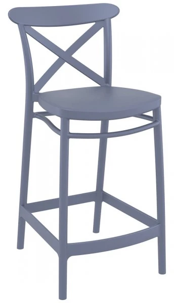 Plastikowy hoker z oparciem Cross Bar 65 do domu i baru