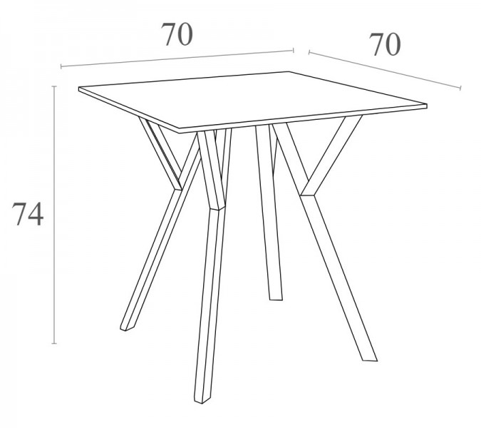 Kwadratowy stół do kawiarni i jadalni Max Table 70