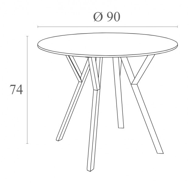 Okrągły stół do kawiarni i jadalni Max Table fi 90