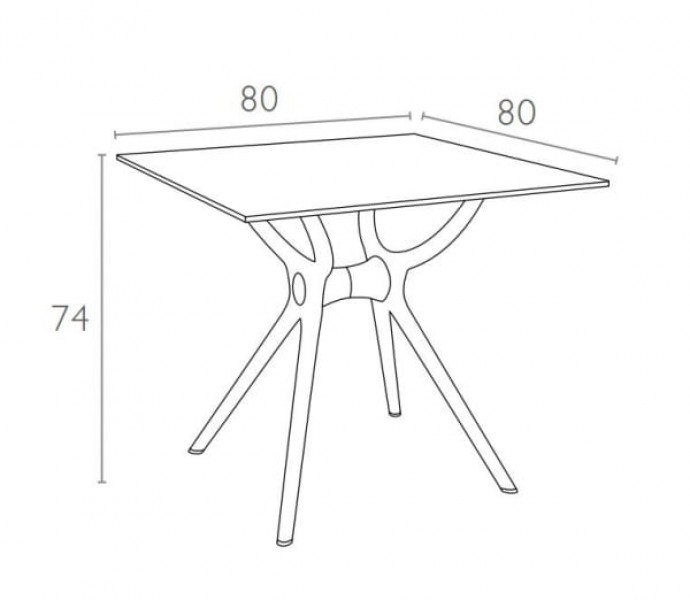 Stół do jadalni i kawiarni Air Table 80 kwadratowy