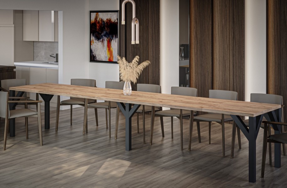 Industrialny stół jadalniany Dunaj 240 rozkładany od 130 do 240 cm
