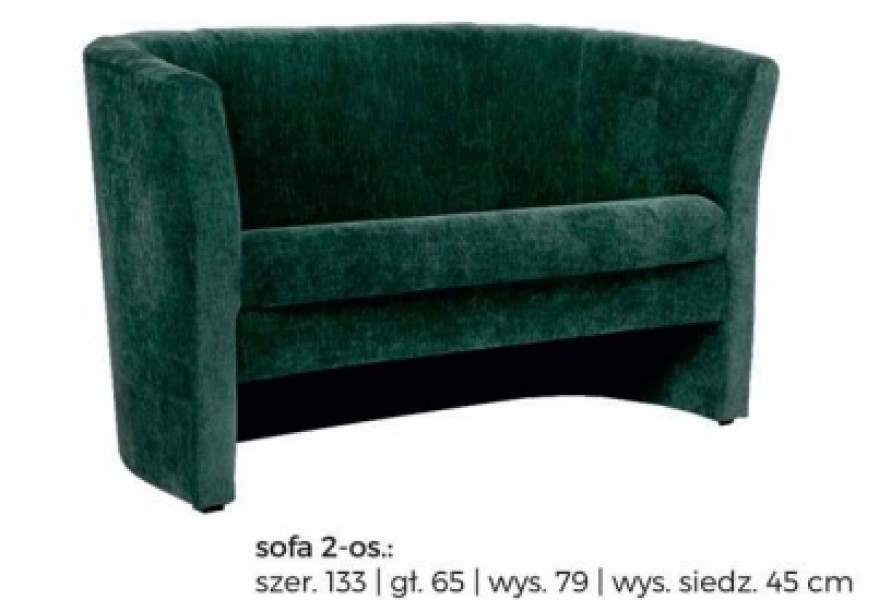 Kubełkowa sofa pokojowa z niskim oparciem Pok II