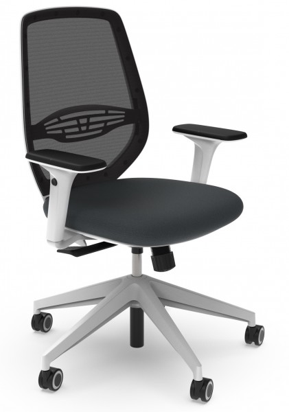Obrotowe krzesło do biura Start Net White z siatkowym oparciem