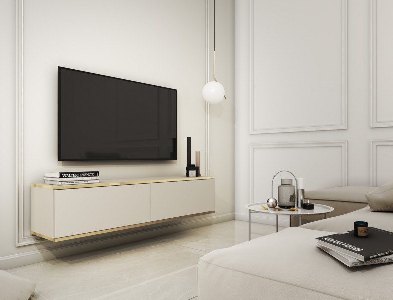 Wisząca szafka pod telewizor RTV135 w stylu glamour