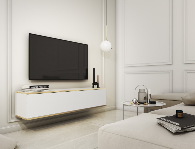 Wisząca szafka pod telewizor RTV135 w stylu glamour