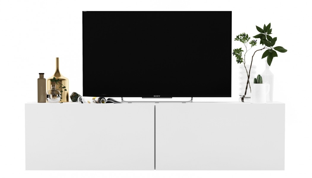 Dwudrzwiowa szafka RTV wisząca Enjoy biały