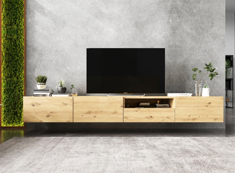 Dwudrzwiowa szafka RTV wisząca Enjoy dąb artisan
