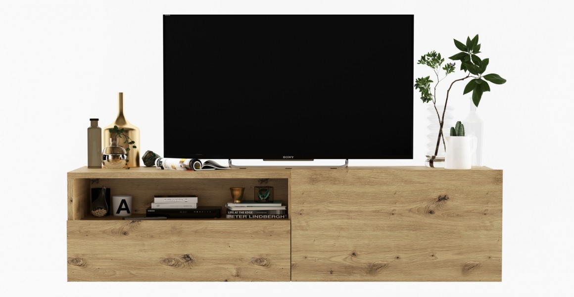 Ścienna szafka RTV z półką i szufladą Enjoy dąb artisan