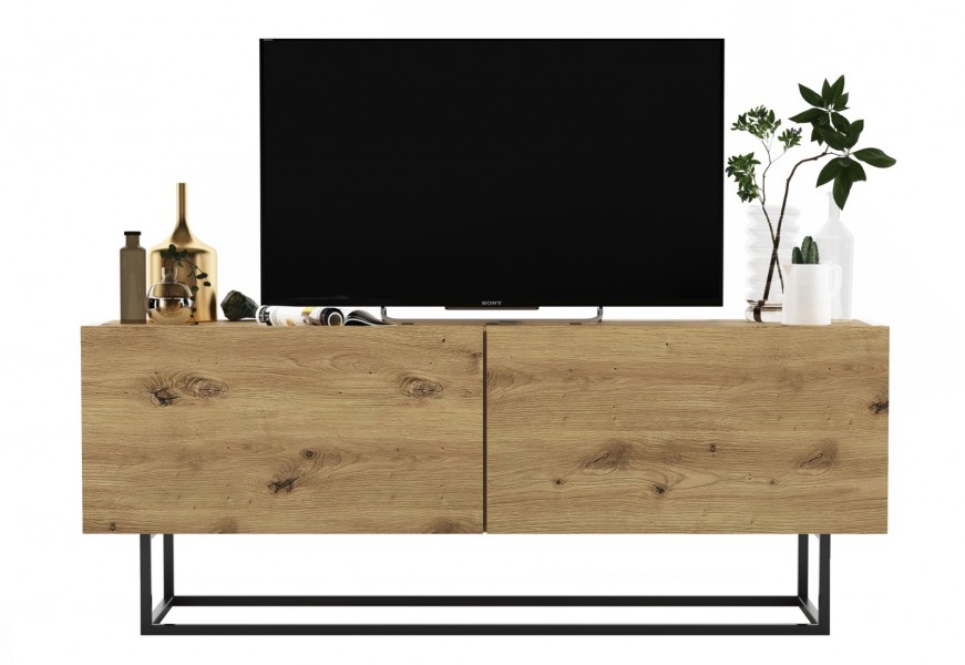 Dwudrzwiowa szafka RTV na płozach Enjoy dąb artisan
