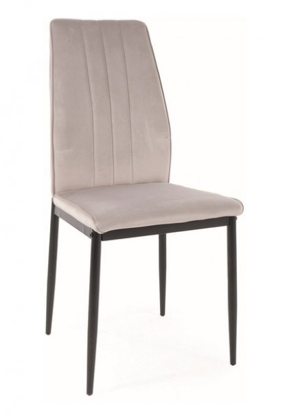 Aksamitne krzesło Atom Velvet z pionowymi przeszyciami na oparciu