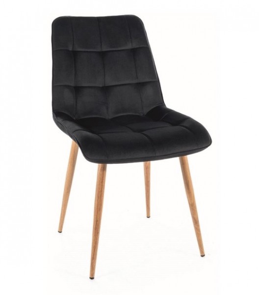 Pikowane krzesło Chic D Velvet tapicerowane tkaniną aksamitną