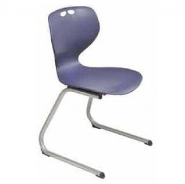 Granatowe krzesło szkolne z plastiku Adria 5171 na płozach