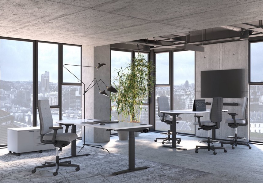 Wysokie krzesło biurowe z regulacjami X-Line Counter Swivel Chair UPH/P