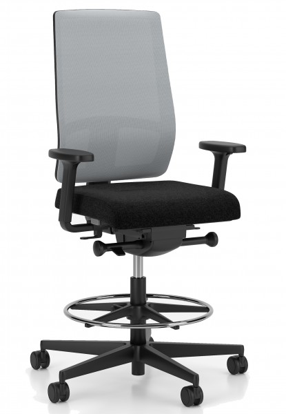 Obrotowy hoker do biura z siatkowym oparciem X-Line Counter Swivel Chair Mesh