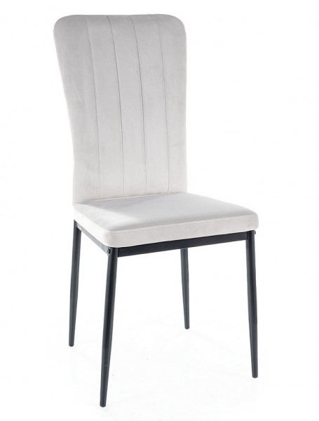 Aksamitne krzesło Vigo Velvet z pionowymi przeszyciami na oparciu