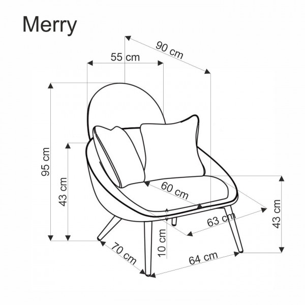 Fotel Merry z tkaniny imitującej futro