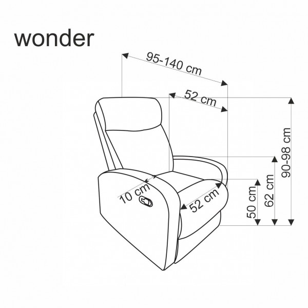 Rozkładany fotel Wonder z funkcją kołyski