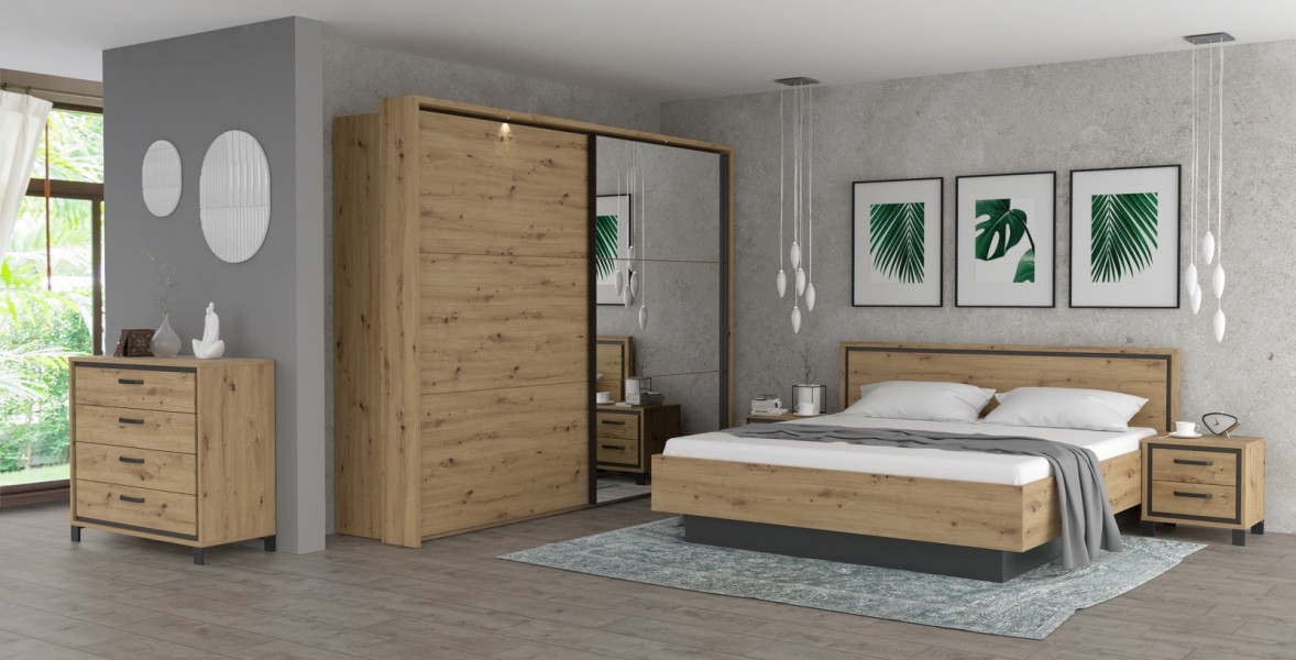 Czteroszufladowa komoda w stylu loftowym Trondheim 211