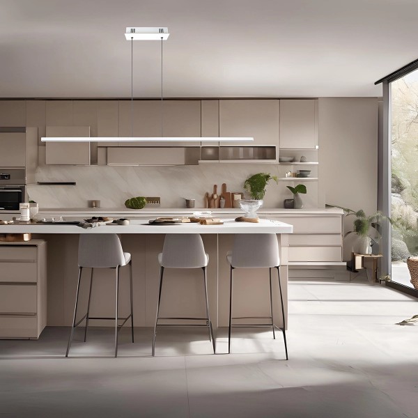 Biała lampa jadalniana wisząca Linea No.1 120 cm 20W