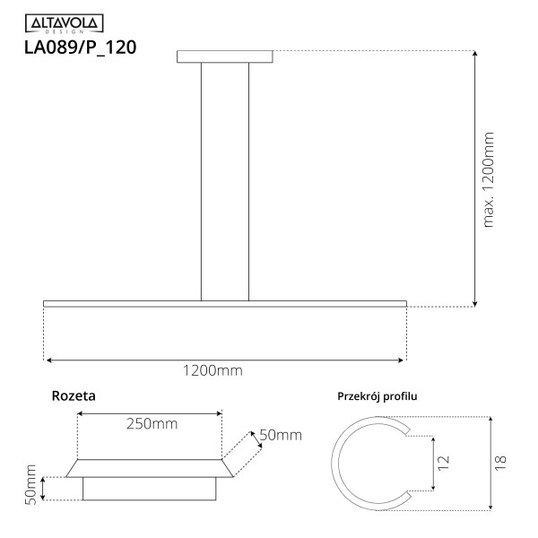 Biała lampa jadalniana wisząca Linea No.1 120 cm 20W